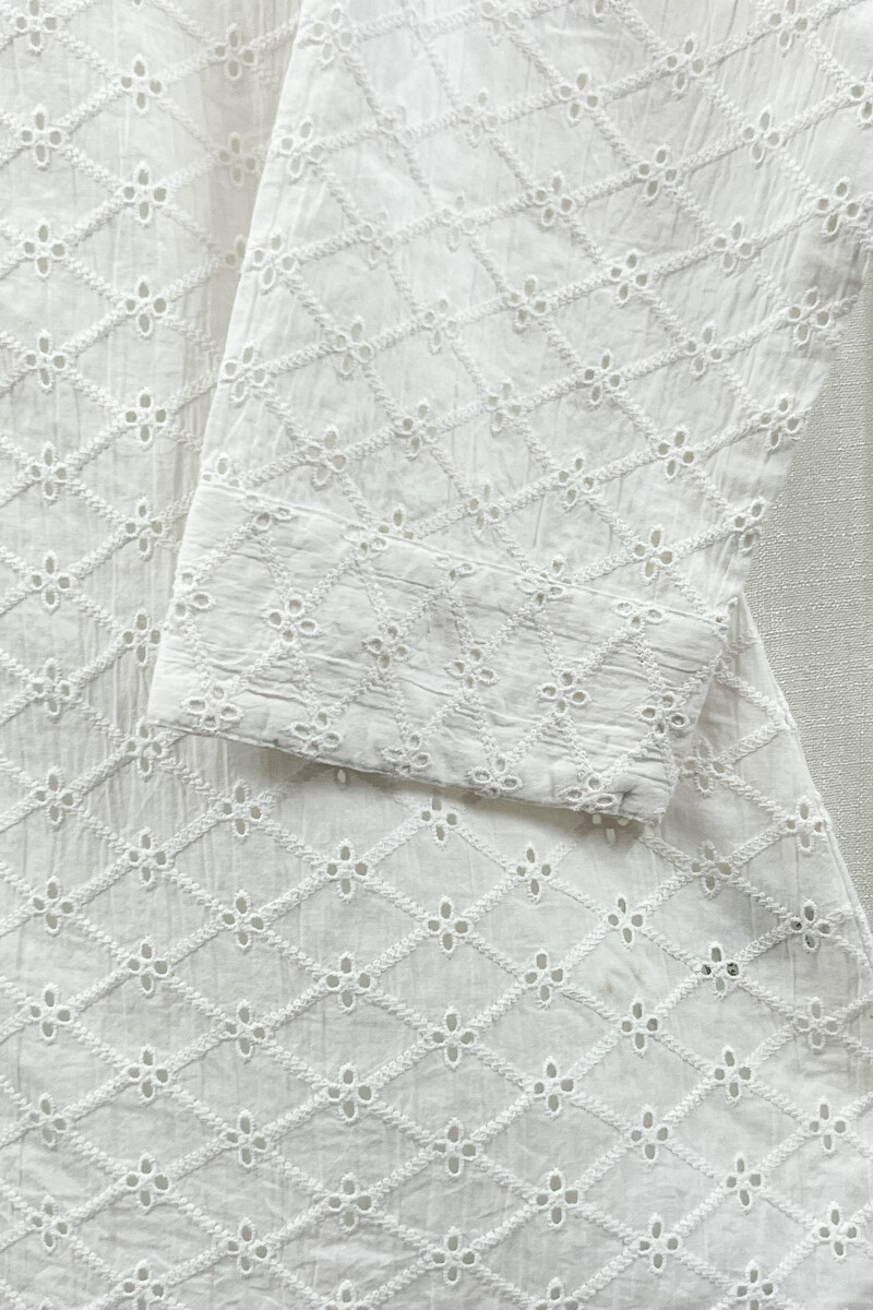 White Handcrafted Cotton Top