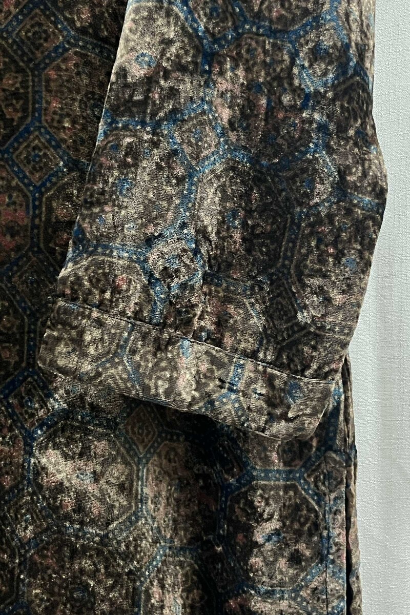 Ajrak Hand Block-Printed Straight Velvet Kurta