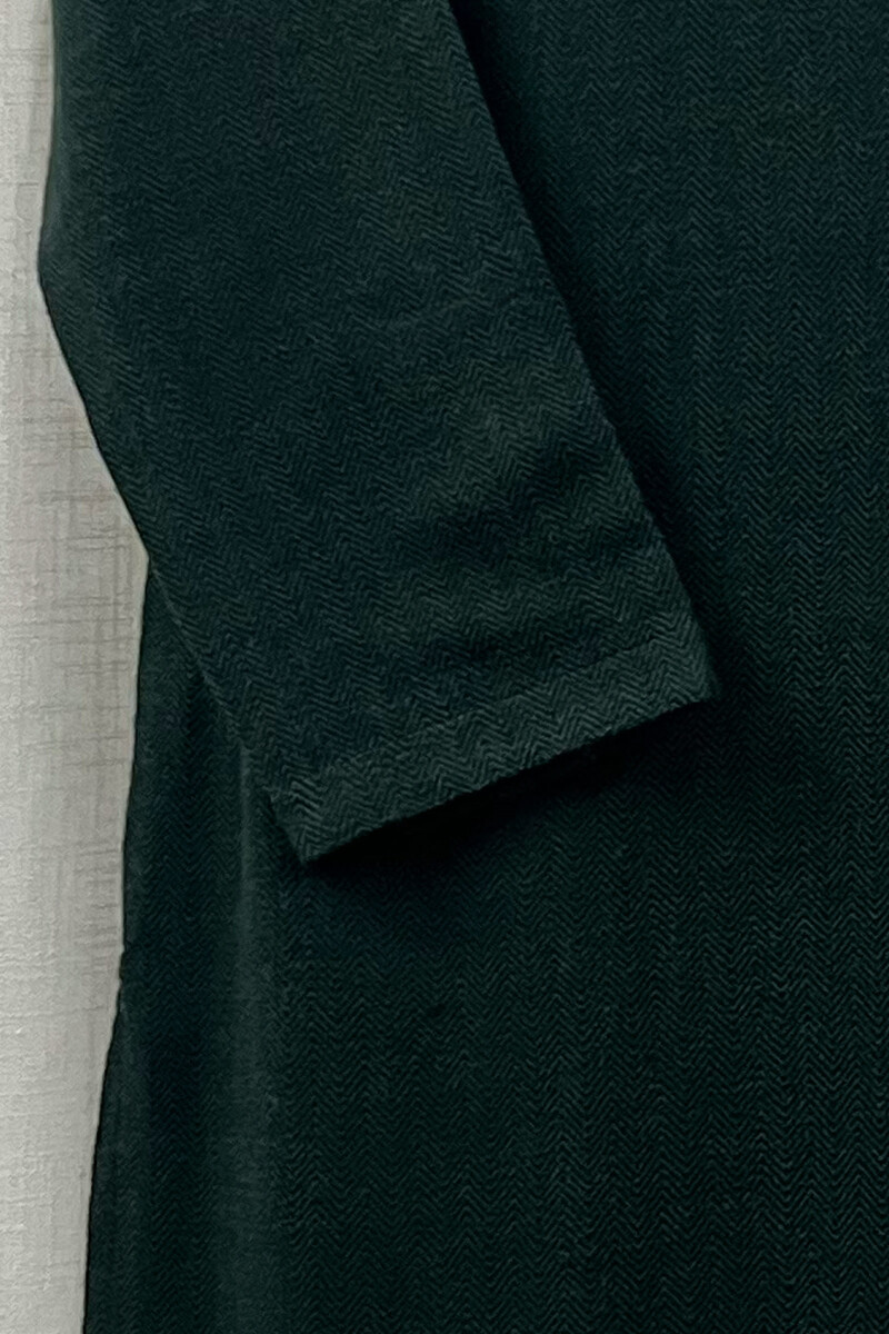 Green Handcrafted Straight Faux Wool Kurta
