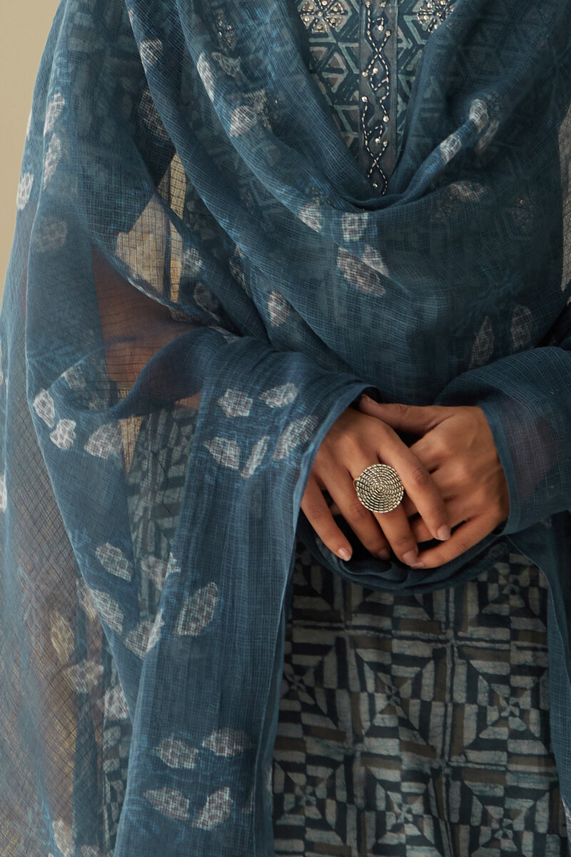 Akola Hand Block-Printed  Kota Dupatta