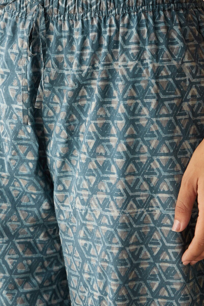 Akola Hand Block-Printed Cotton Izhaar Pants