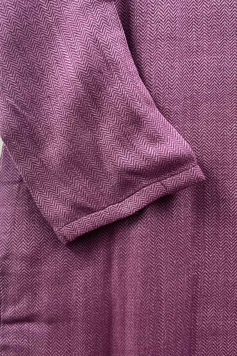 Dark Pink Handcrafted Straight Faux Wool Kurta