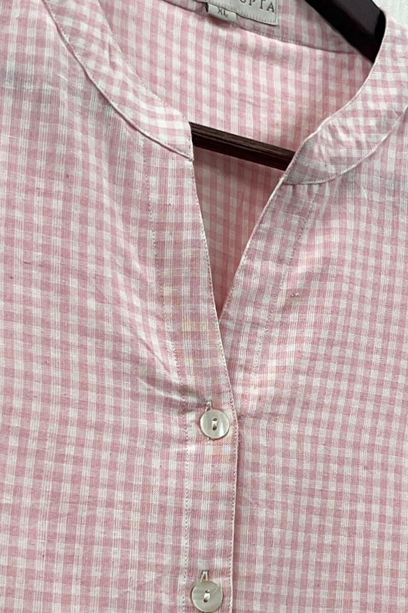 Pink Handcrafted Handloom Cotton Top
