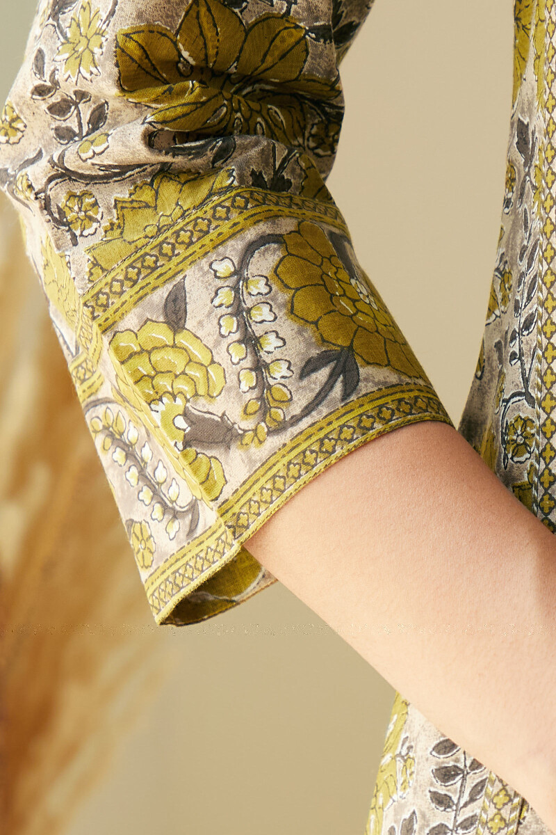 Bagru Hand Printed Straight Cotton Kurta