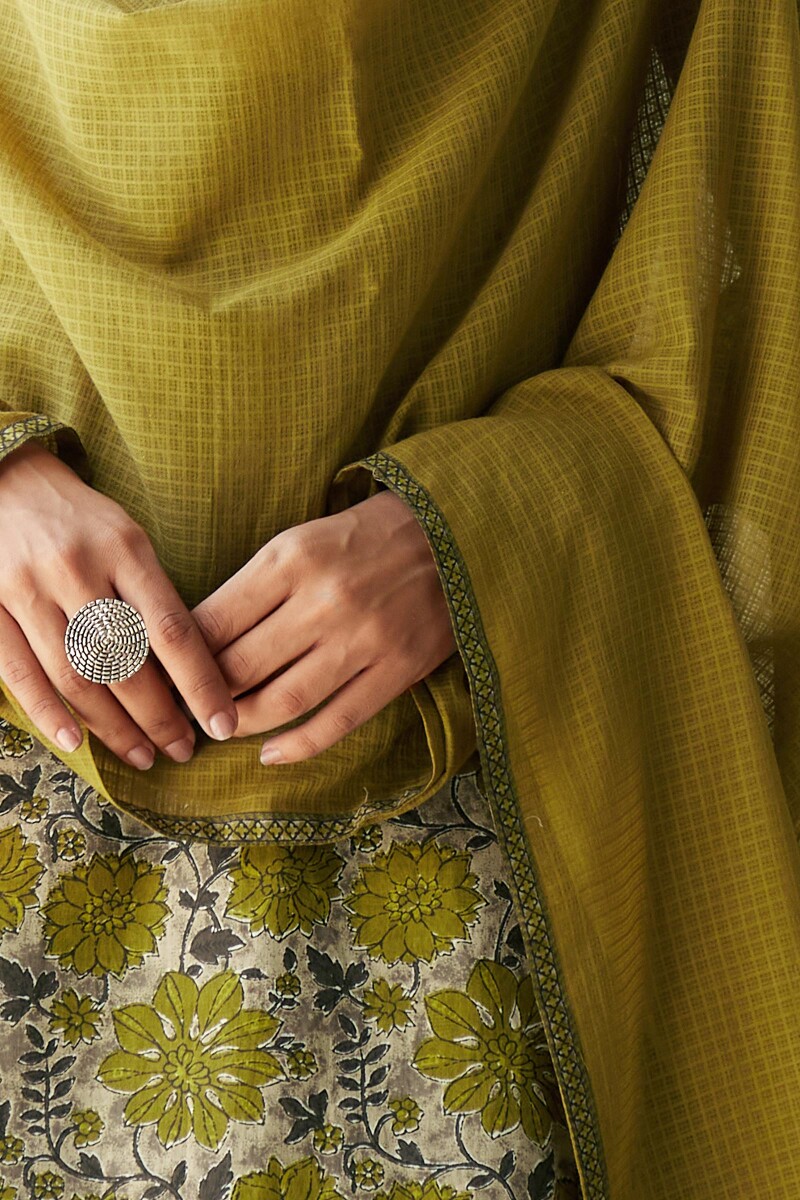 Green Handcrafted Kota Dupatta