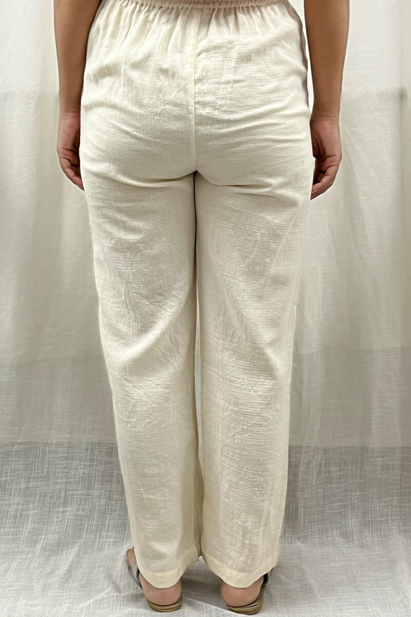 Cream Handcrafted Handloom Cotton Pants