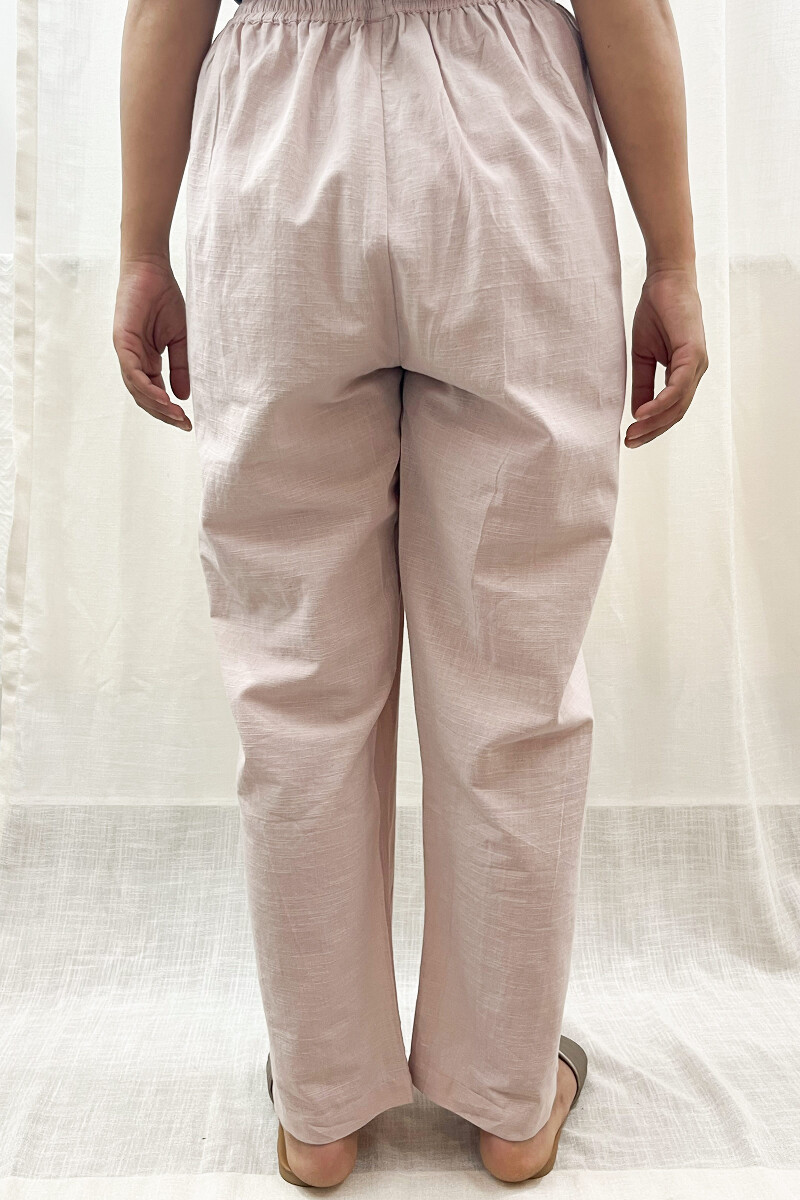 Off-White Handcrafted Handloom Cotton Pants