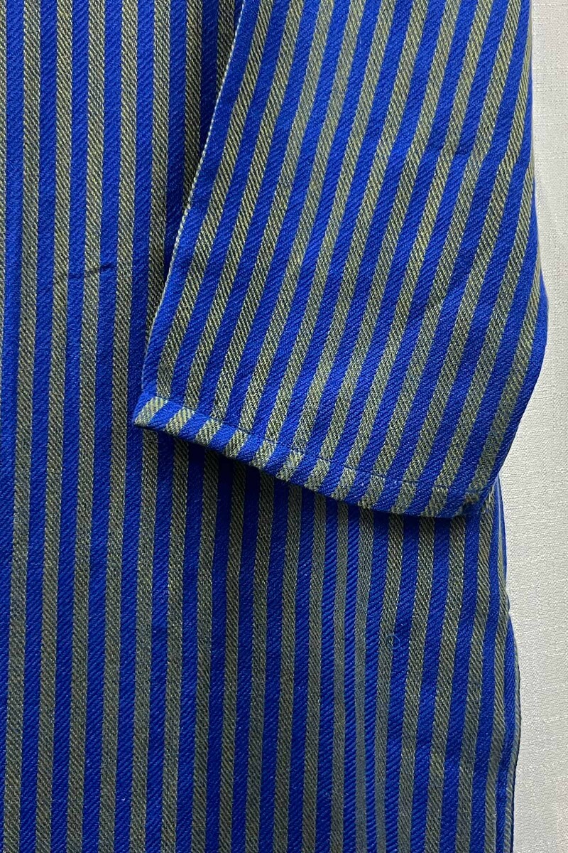 Blue Handcrafted Straight Faux Wool Kurta