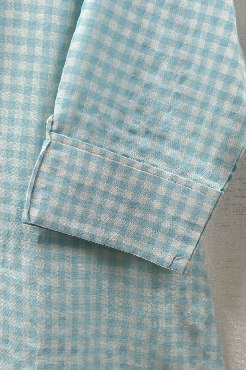 Sky Blue Handcrafted Handloom Cotton Top