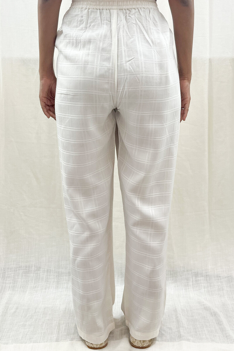 White Handcrafted Handloom Cotton Pants