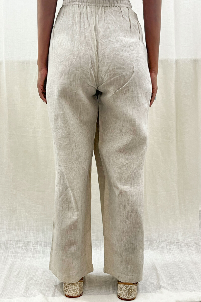 White Handcrafted Handloom Cotton Pants