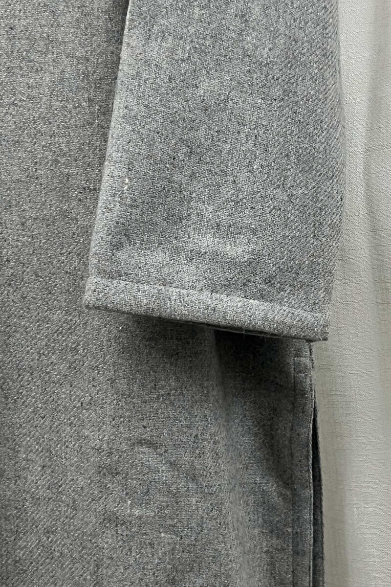 Grey Handcrafted Straight Faux Wool Kurta