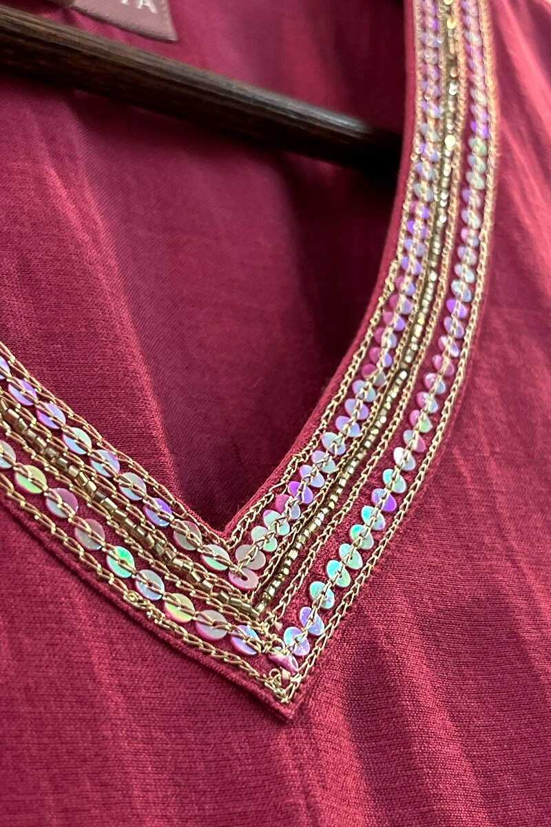 FG Specials: 1 Of 1- Pink Handcrafted Chanderi Kurta