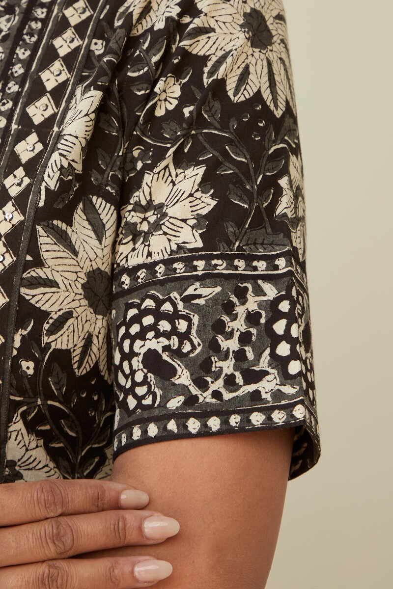 Bagru Hand Block-Printed Straight Cotton Kurta