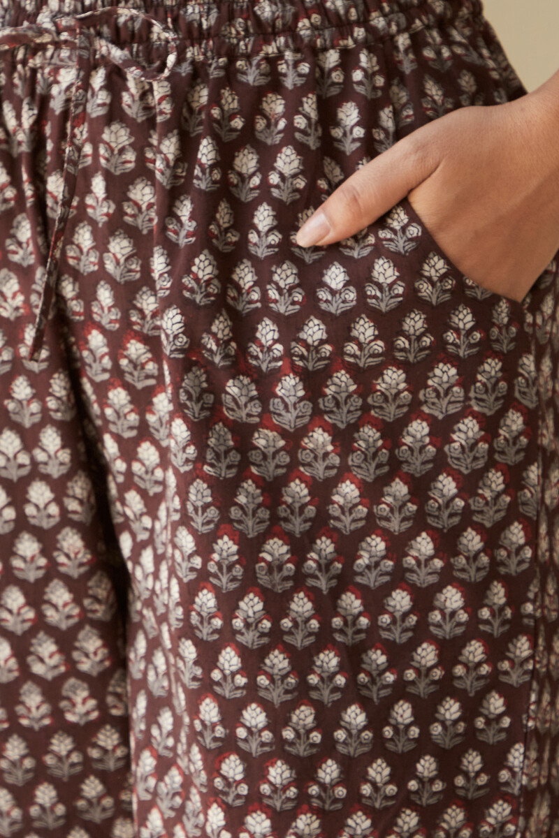 Bagru Hand Block-Printed Cotton Narrow Pants