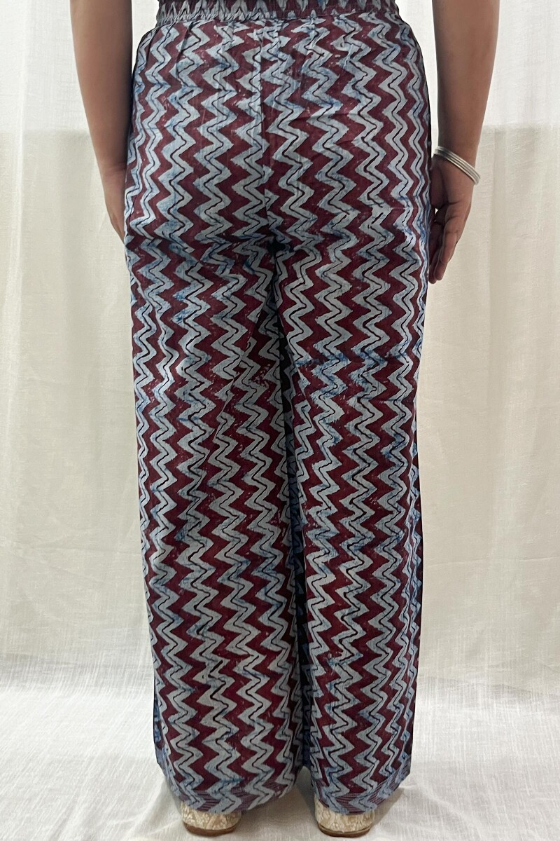 Blue Hand Block-Printed Cotton Farsi