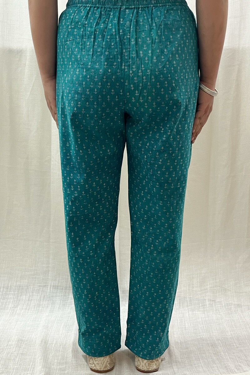 Akola Hand Block-Printed Cotton Narrow Pants