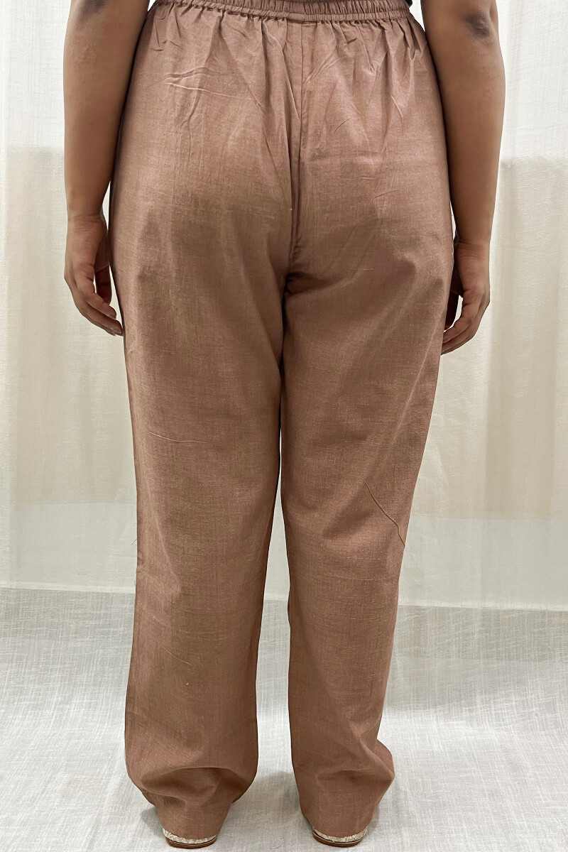 Dark Brown Handcrafted Handloom Cotton Pants