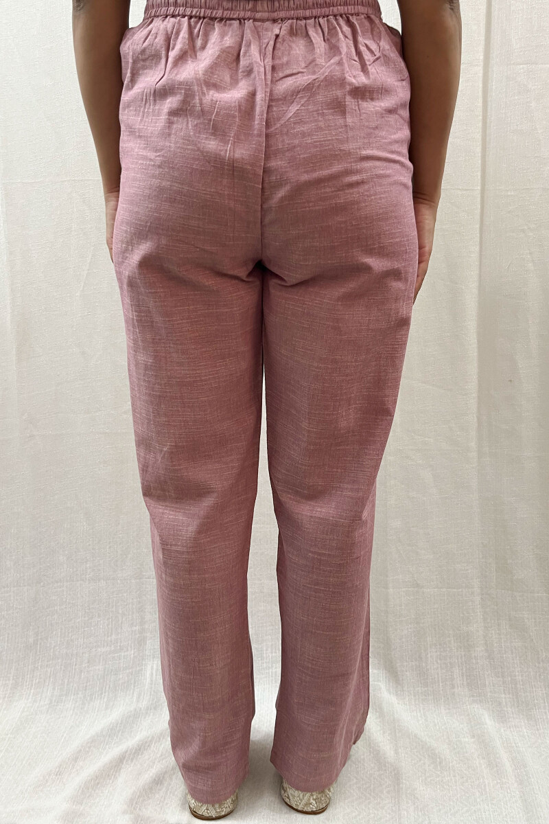 Peach Handcrafted Handloom Cotton Pants