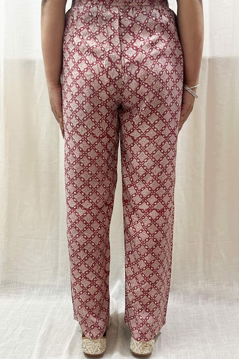 Pink Hand Block-Printed Modal Farsi