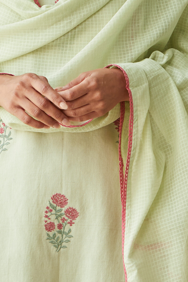 Green Handcrafted Kota Dupatta