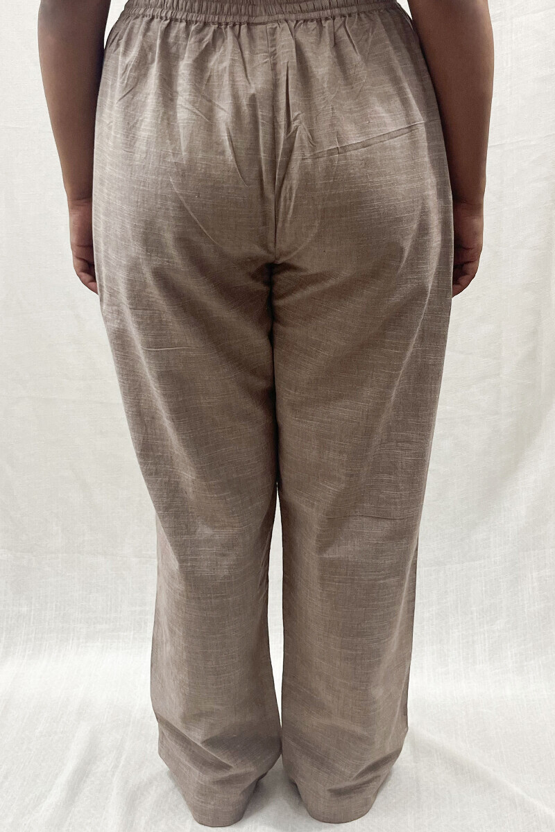 Grey Handcrafted Handloom Cotton Pants