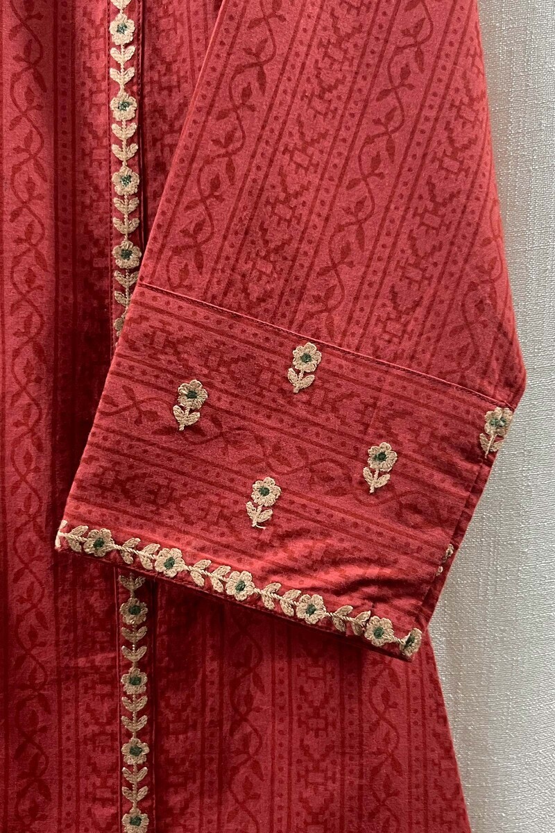 Dabu Hand Block-Printed Straight Cotton Kurta