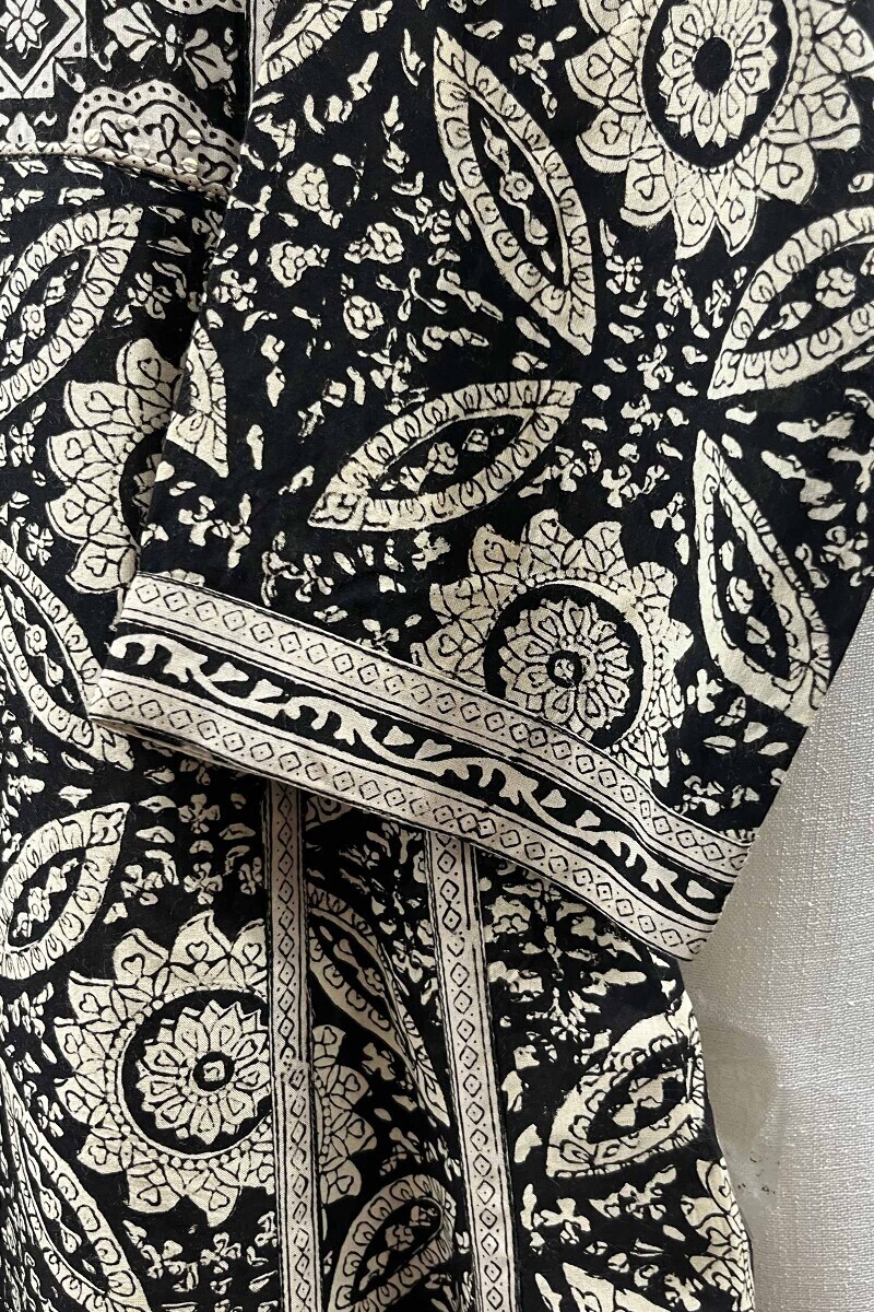 Bagru Hand Block-Printed A-Line Modal Kurta