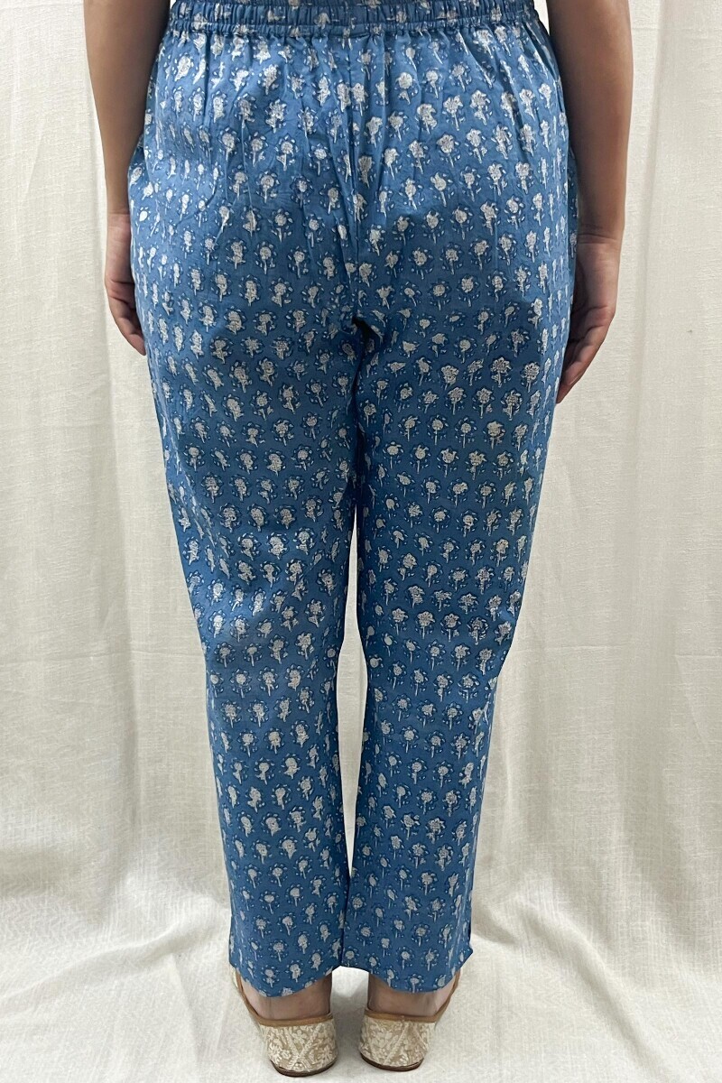 Bagru Hand Block-Printed Cotton Narrow Pants