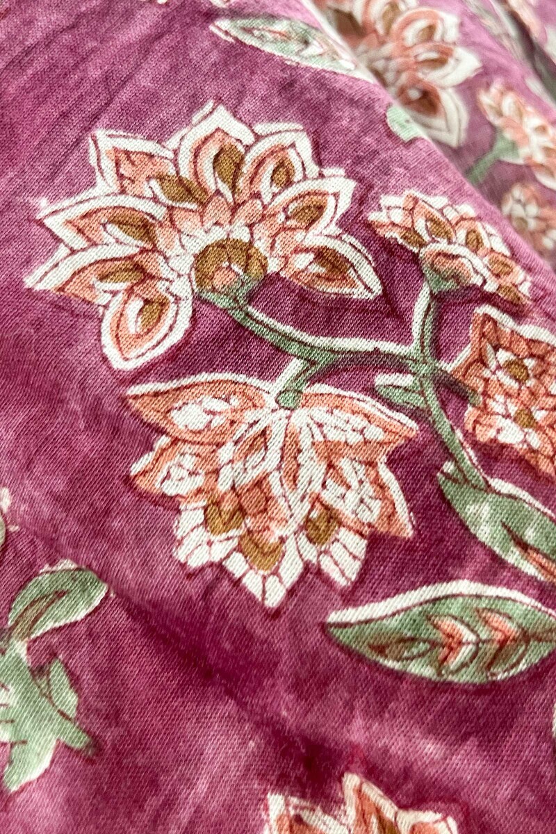 Brown Hand Block-Printed Cotton Mul Dupatta