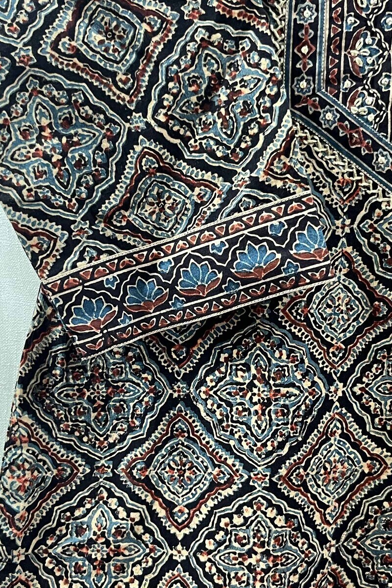 Ajrak Hand Block-Printed Straight Cotton Kurta