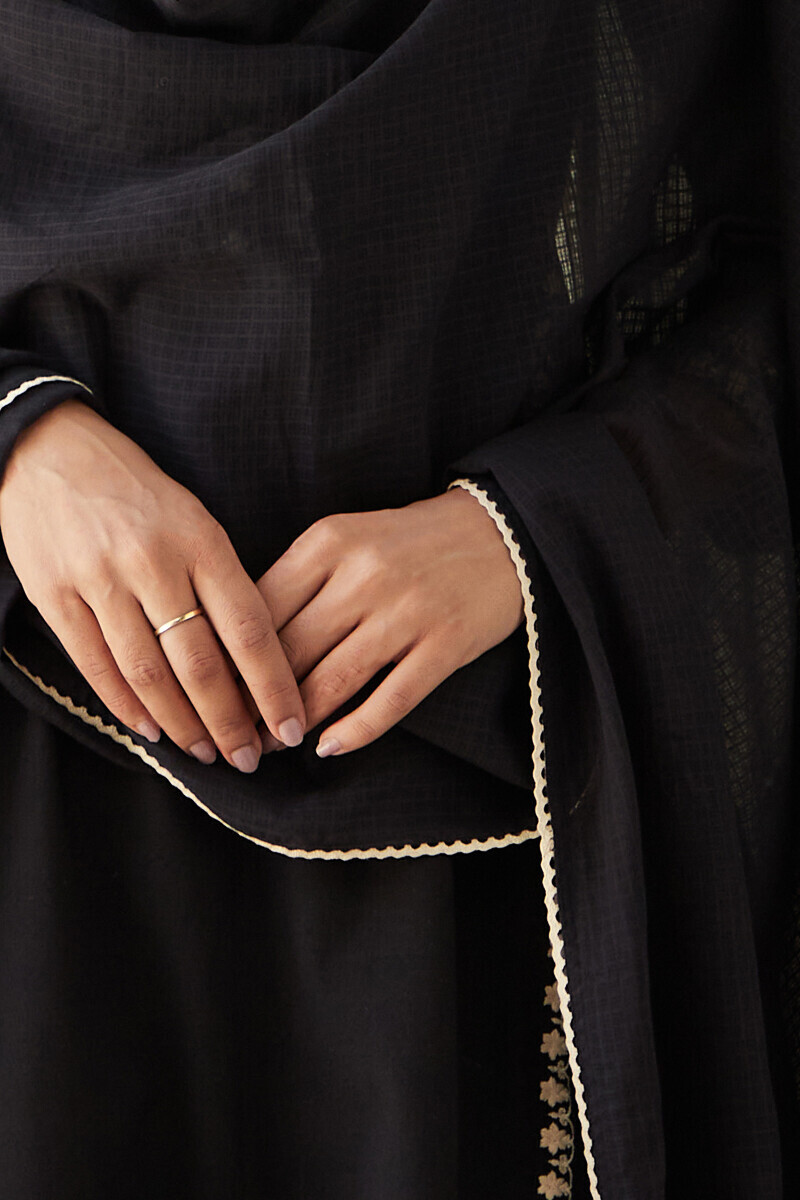 Black Handcrafted Kota Dupatta
