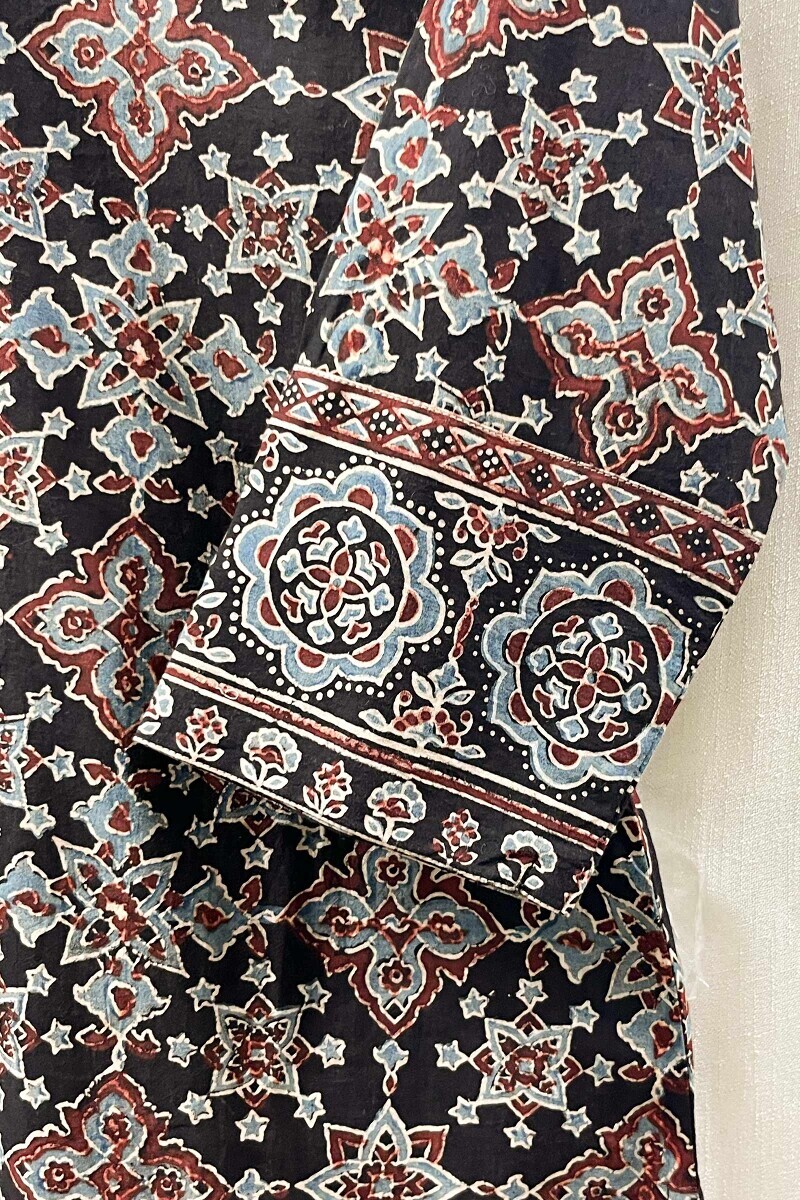 Akola Hand Block-Printed Straight Cotton Kurta
