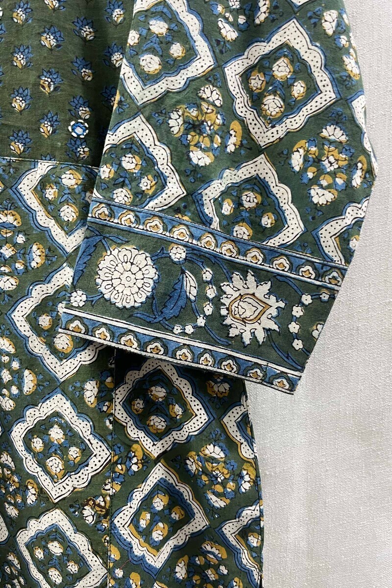 Bagru Hand Block-Printed Straight Cotton Kurta