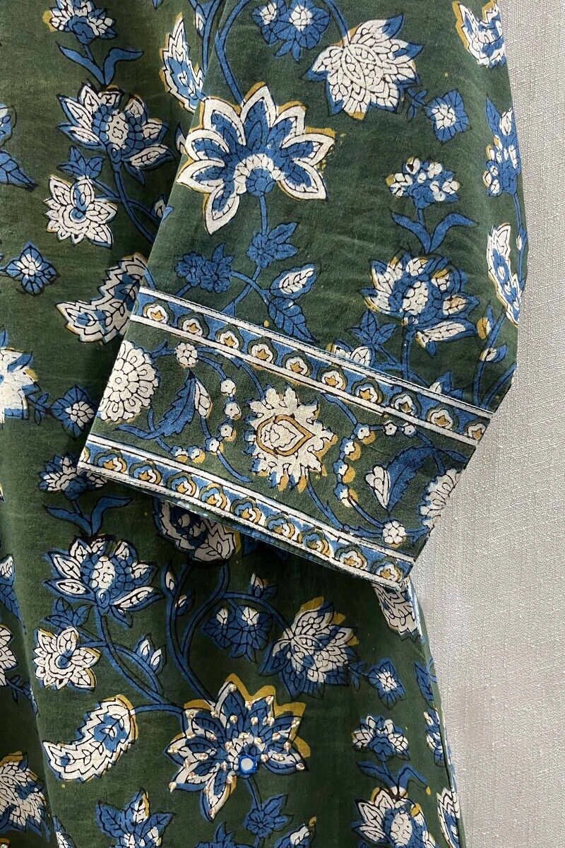 Bagru Hand Block-Printed Straight Cotton Kurta