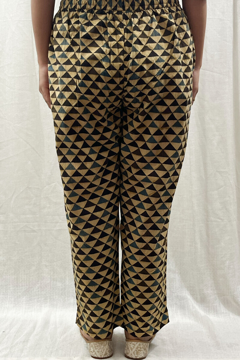 Ajrak Hand Block-Printed Cotton Narrow Pants