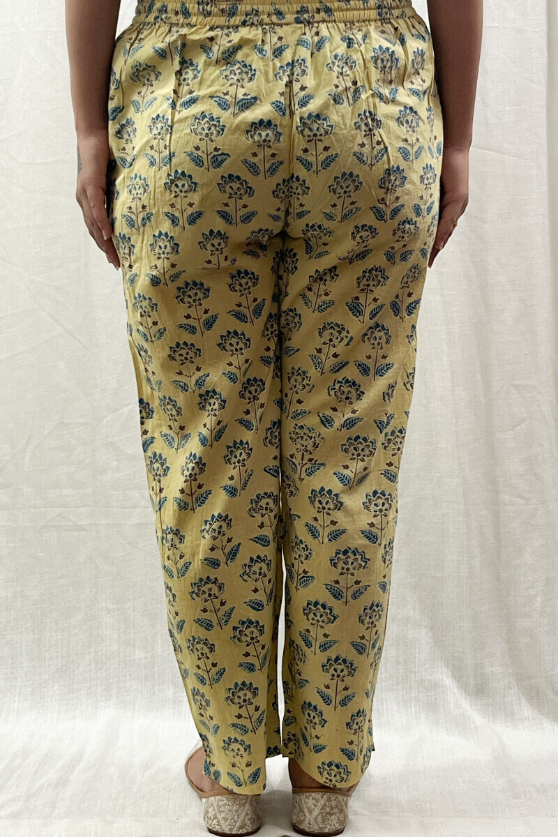 Ajrak Hand Block-Printed Cotton Narrow Pants