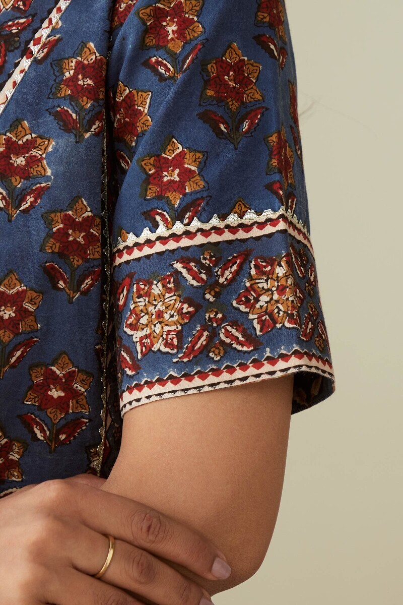 Bagru Hand Block-Printed Straight Cotton Kurta