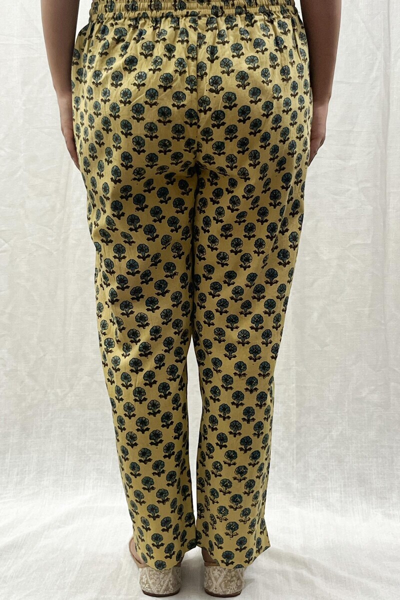 Ajrak Hand Block-Printed Cotton Narrow Pants