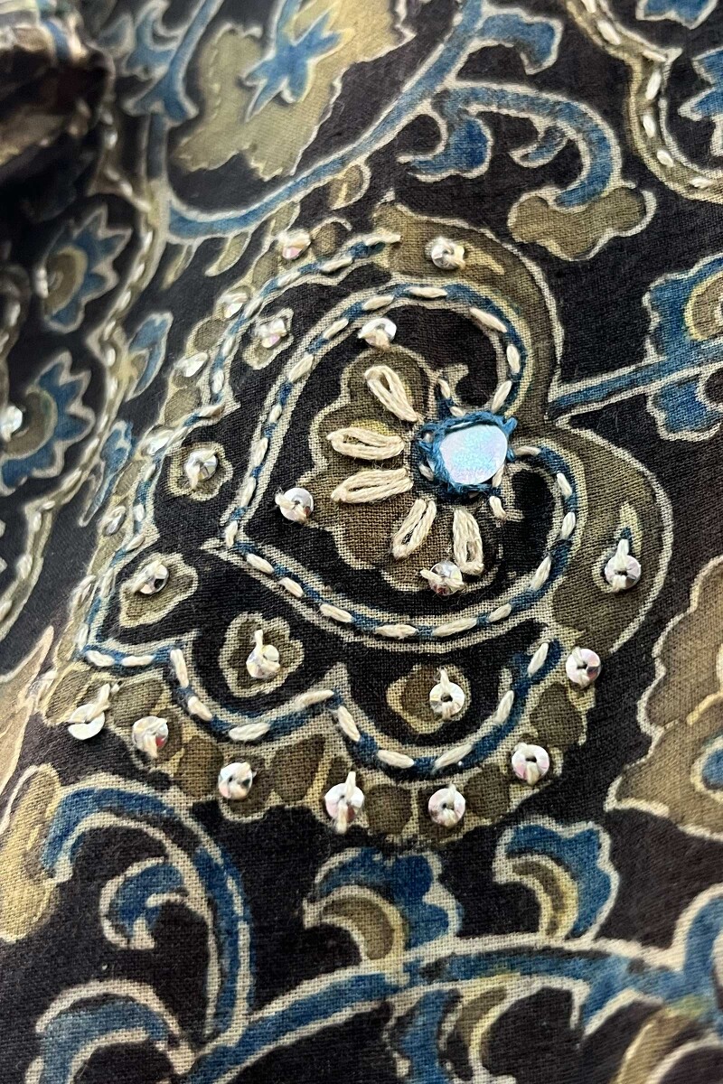 FG Specials: 1 of 1- Brown Hand Block-Printed Straight Cotton Kurta