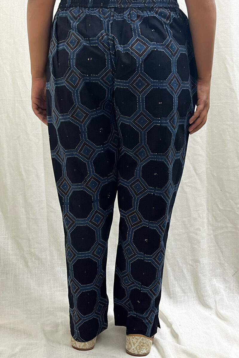 Ajrak Hand Block-Printed Cotton Narrow Pants