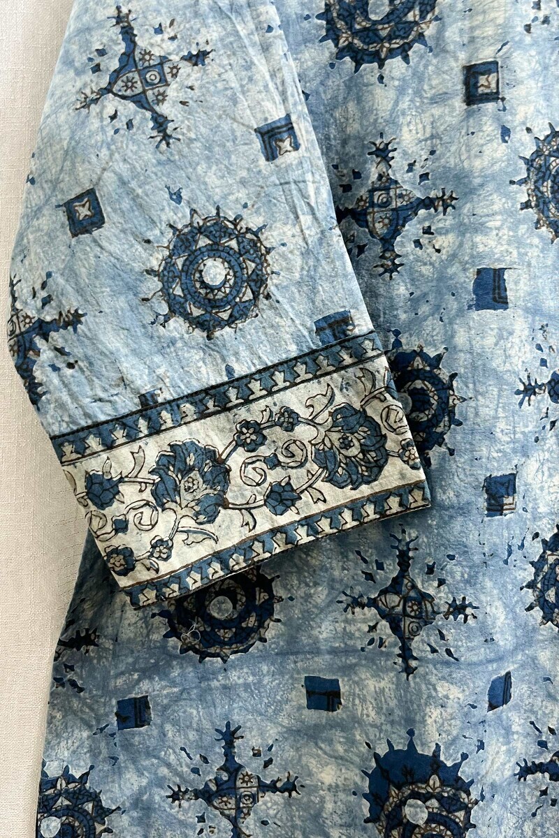 Akola Hand Block-Printed Straight Cotton Kurta