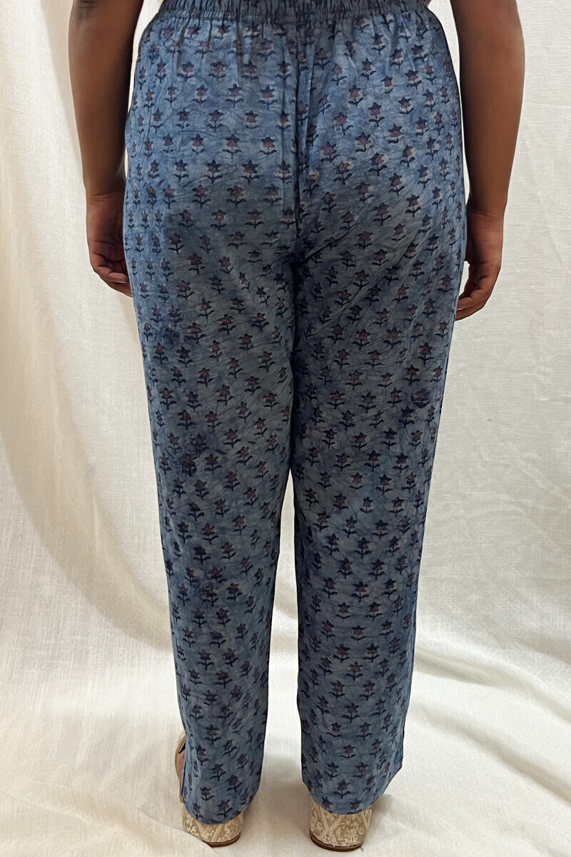 Akola Hand Block-Printed Cotton Narrow Pants