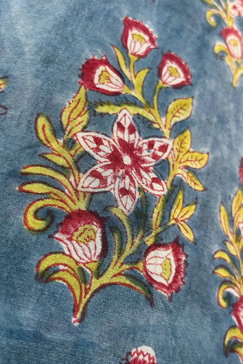 FG Specials: 1 of 1- Blue Hand Block-Printed Modal Kurta