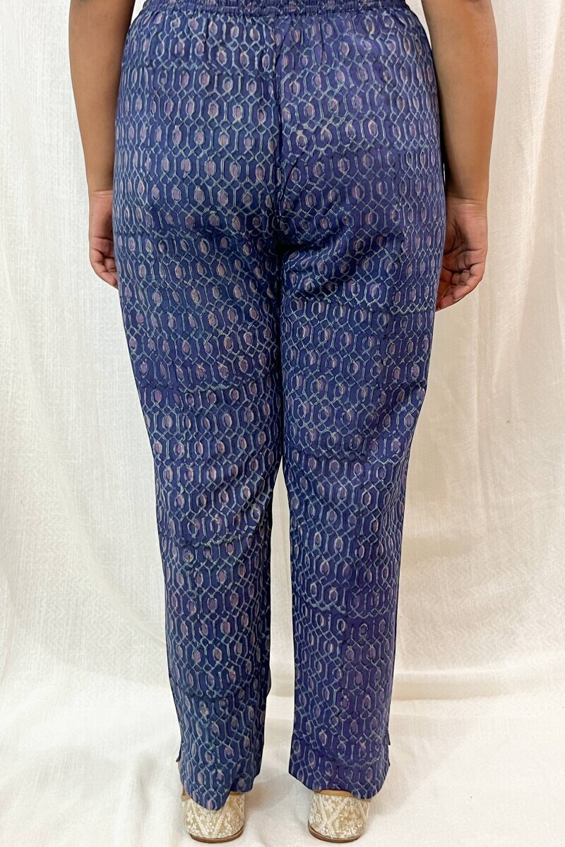Akola Hand Block-Printed Cotton Narrow Pants