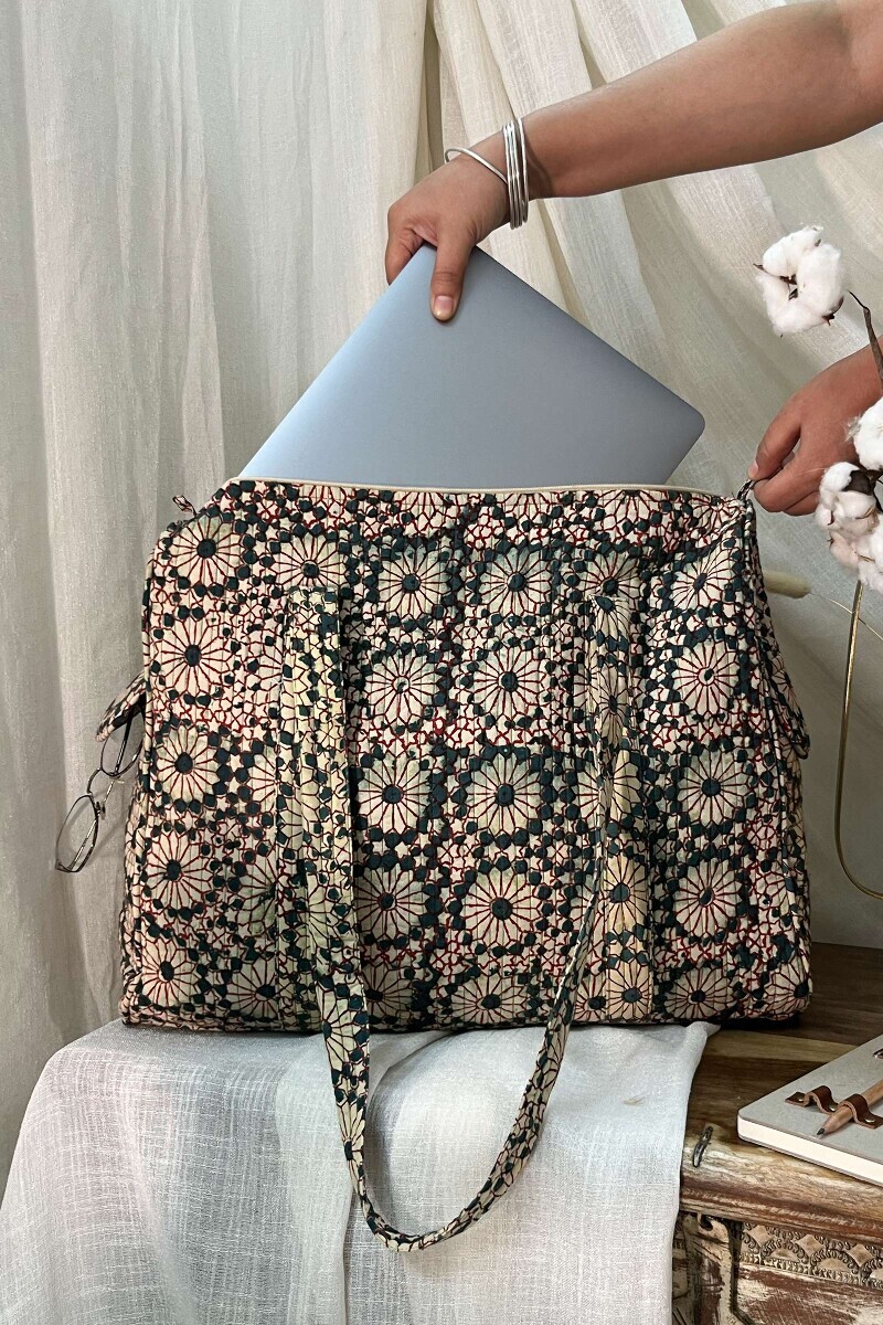 Bagru Hand Block-Printed Cotton Duffel Bag