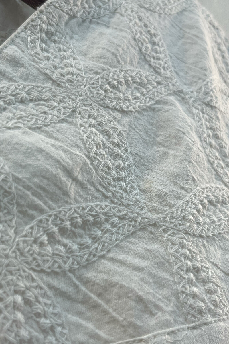 FG Specials: 1 of 1- White Handcrafted Cotton Top