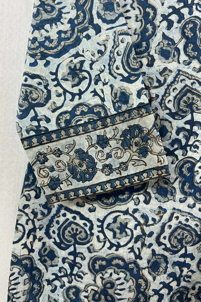 Akola Hand Block-Printed Straight Cotton Kurta