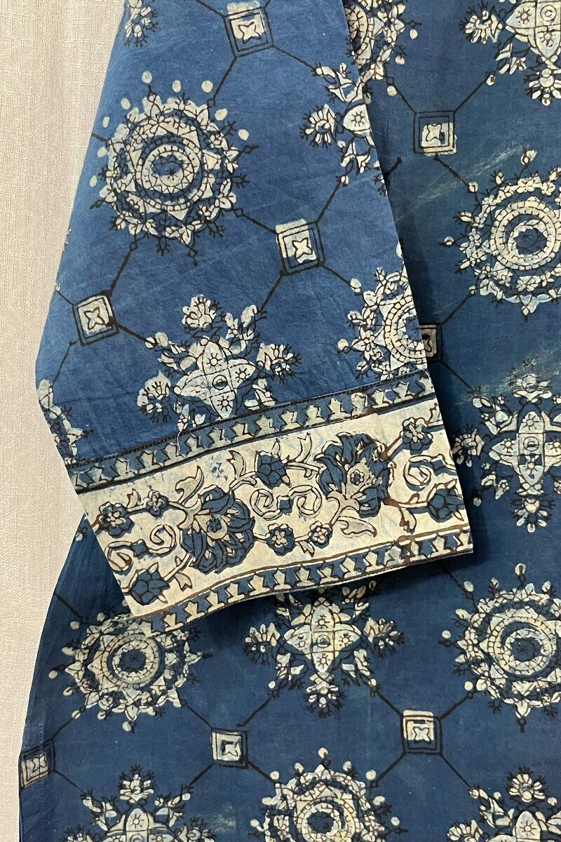 Akola Hand Block-Printed Straight Cotton Kurta