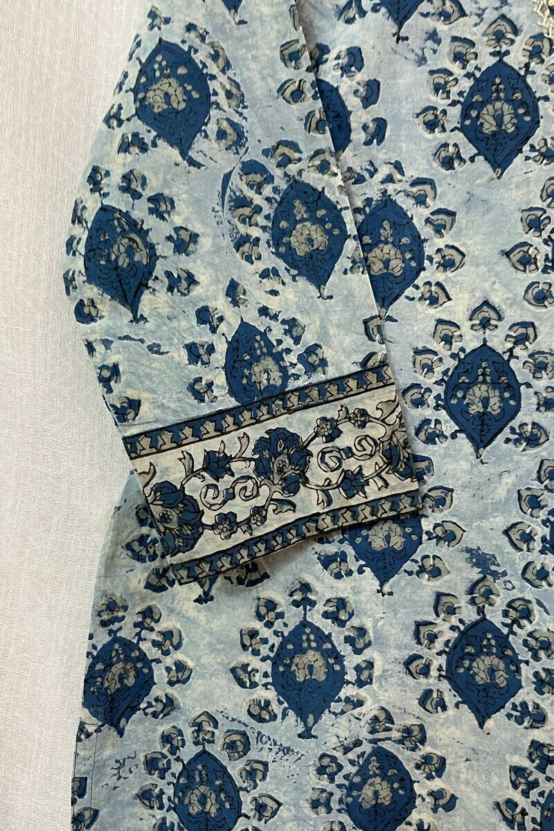 Akola Hand Block-Printed Straight Cotton Kurta
